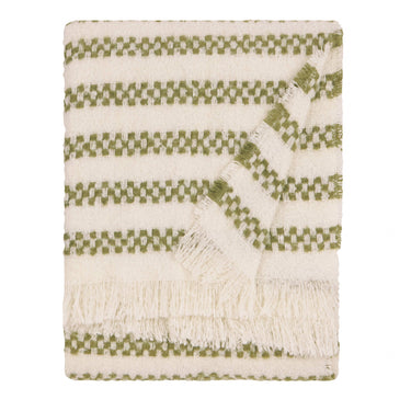 Clyne Tasselled Throw Olive