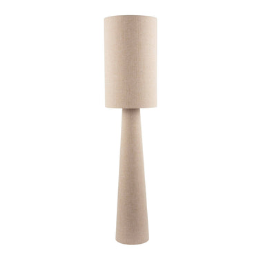 Modern Natural Oatmeal Linen Floor Lamp with Fabric Shade and Base