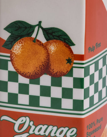 Orange Juice Carton Ceramic Stem Vase