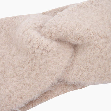 Beige Textured Knitted Headband