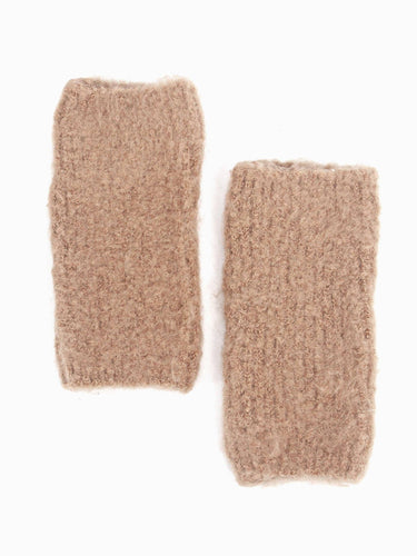 Camel Textured Knitted Wrist Warmers