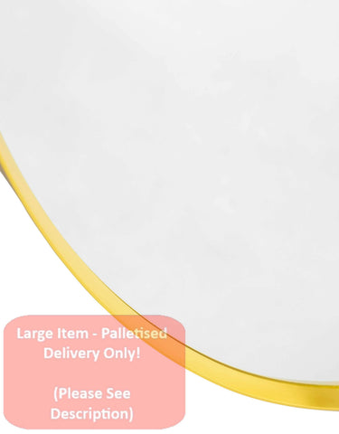 Large Oval Gold Metal Flare-Framed Broadway Wall Mirror