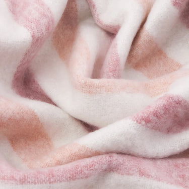 Pink & Cream Striped Woven Throw