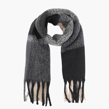 Yara Black Square Colour Block Heavyweight Scarf