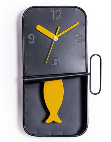 Metal Sardine Tin Pendulum Wall Clock