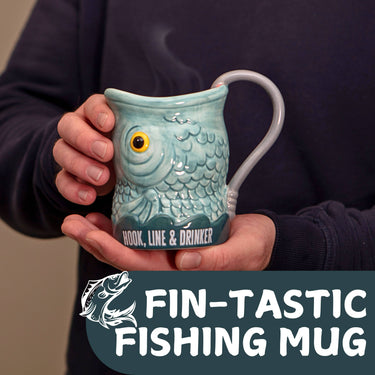 Funny Fishing Mug - Hook Line Drinker - Novelty Men's Gifts