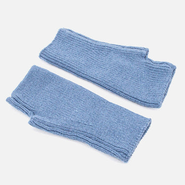 Dylan Denim Blue Ribbed Wrist Warmers